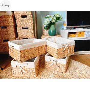 Caja Ecológica de Jacinto de Agua de Vietnam con Marco de Alambre y Tapa Abatible, Contenedor Sostenible para Almacenamiento de Artículos Diversos en Armarios - Product Image 2