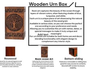 โกศไม้แกะสลักลายต้นไม้และเงาสะท้อน โกศบรรจุอัฐิส่วนบุคคลสำหรับคนที่คุณรัก - Product Image 6