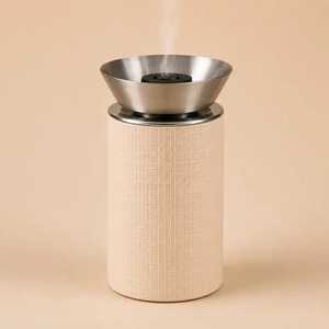 Brûleur d'encens en métal avec base cylindrique en lin, motif Dubai Skyline, porte-encens d'aromathérapie - Product Image 2