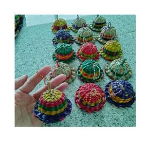 Llavero Boho de Ratán, Mini Colgante para Coche, Colgante para Bolso, Hecho de Ratán, Accesorios Colgantes, Colgante para Bolso de Paja de Ratán en Colores Surtidos - Product Image 3