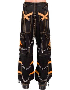Men's Punk Style Harem <b>Pants</b> <b>Black</b> With Purple Chains Multiple Pockets High Waist Drawstring Closure Autumn Fashion - Product Image 5