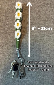 Flower Design Macrame Keychain Decorative Object For Bags Keys Car Key Organizer And Gift Purpose Key Accessory From India - Product Image 4