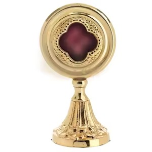 Monstranza de Latón Nueva Más Vendida con Detalles de Espejo, Decorativa para Mesa, Uso en Iglesia Católica - Product Image 5