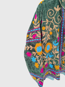 Veste matelassée patchwork florale, style bohème, col rabattu, grandes tailles, manteau d'automne pour femme - Product Image 3