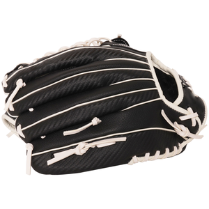 Guante de Béisbol Negro para Diestros, Estilo Clásico, Equipo de Entrenamiento Resistente, Color Sólido, Cordones Blancos - Product Image 4