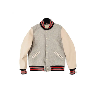 Wholesale Streetwear Men Outdoor Custom Chenille Embroidery <b>Leather</b> Sleeve Baseball Letterman Varsity <b>Jacket</b> for Men - Product Image 4