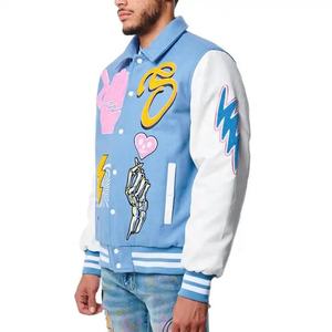 Chaqueta Bomber Varsity de Béisbol para Hombre, Estilo Retro Vintage Invierno 2025, con Apliques Bordados y Logotipo en el Pecho, Informal para Exteriores y Entrenamiento - Product Image 2