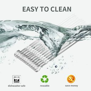 12\" Reusable Stainless Steel Kabob Skewers Flat Long Grill Shish <b>BBQ</b> Barbec Kababs Grill Accessories - Product Image 4