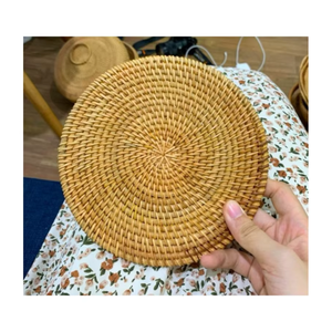 Vietnam Handmade Natural Rattan Charger Plate Round Wicker Decorative Tray Dining <b>Table</b> Styling Wholesale - Product Image 1