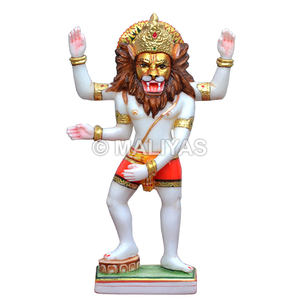 Ídolo de Narasimha Swamy en Mármol |   Murti de mármol artesanal del Señor Narasimha – MALIYAS - Product Image 1