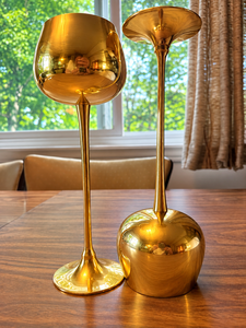 Handcrafted Brass Wine <b>Goblet</b> Long Stem Metal Drinking <b>Glass</b> Luxury Golden Barware Elegant Table Decor - Product Image 4