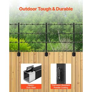 Confezione da 12 Estensori per Pali di Recinzione, Braccio in Acciaio Robusto da 32,1 Pollici per Filo Spinato, Montaggio su Superficie Piana, Aumenta l'Altezza del Recinto - Product Image 3