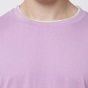 T-shirt léger 100% coton à manches longues pour homme, coupe ample, col en V, tricoté, couleur unie, décontracté - Product Image 6