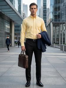เสื้อเชิ้ตผู้ชายผ้าฝ้ายแท้ 100% แบรนด์ Matrix Cotton รุ่น Oxford แขนยาว สำหรับใส่ทำงานหรือลำลอง มีกระเป๋าเสื้อ - Product Image 3