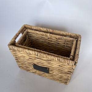 Nhat Minh MS243 Panier de rangement rectangulaire pliant en jacinthe d'eau écologique pour la maison, la cuisine et le jardin Style bohème 5-10kg - Product Image 5