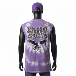 Camiseta sin mangas para hombre, de algodón jersey, tela suave premium, logotipo personalizado impreso, 100% algodón, camiseta para hombre, corte holgado, estampada - Product Image 2