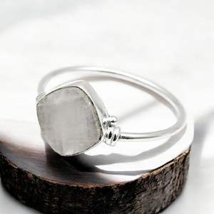 Natural Rainbow <b>Moonstone</b> Gemstone Promise <b>Ring</b> Crafted From 925 Sterling Silver Pretty Bohemian <b>Ring</b> For Wedding Or Gift - Product Image 2