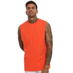 Camisetas sin mangas para hombre 100% algodón 150 GSM, chaleco deportivo con logo personalizado, camiseta sin mangas de malla ajustada para hombre - Product Image 1