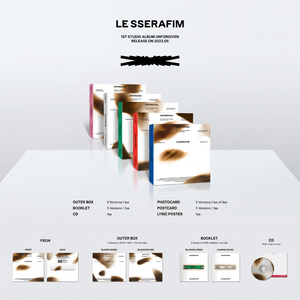 อัลบั้มแท้ 100% จากเกาหลี LE SSERAFIM อัลบั้มสตูดิโอชุดที่ 1 'UNFORGIVEN' (รุ่น COMPACT) ชุดอัลบั้มเคป๊อป - Product Image 3