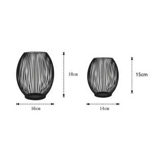 Center Table Decor <b>Black</b> Hollow Out Round Handmade Geometric Metal <b>Candlestick</b> Holder Stand Home Decoration Candle Holders By UO - Product Image 6