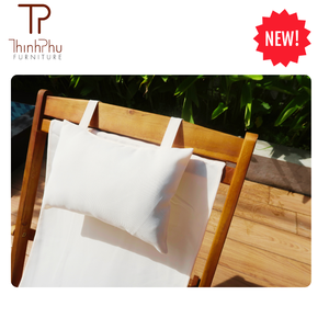 Silla de Playa Plegable ThinhPhu de Madera, Muebles de Exterior con Tela Oxford, Respaldo Sólido Estilo Luna, Plegable para Jardín y Piscina - Product Image 4