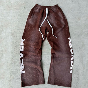 กางเกงวอร์มผู้ชายผ้าฝ้ายเฟรนช์เทอร์รี่ทรงหลวมแบบสั่งทำ OEM ทรงตรง น้ำหนักเบา เหมาะสำหรับฤดูหนาว มีไซส์ปกติและไซส์ใหญ่ - Product Image 1