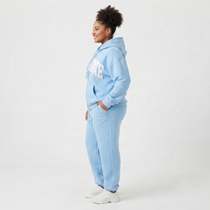 Conjunto Deportivo de Pantalones Anchos con Cierre y Bordado Desgastado para Mujer, Talla Grande, 100% Algodón Felpa, Estilo Vintage, 450 GSM - Product Image 3