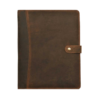 Porte-documents en cuir véritable vintage, organiseur en cuir pour hommes et femmes, couverture de carnet professionnel, dossier de CV, bloc-notes juridique