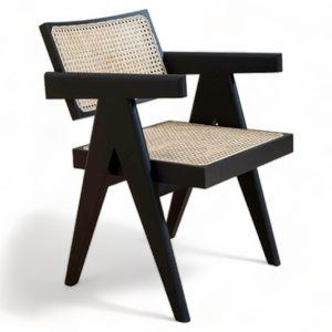 Reposabrazos de Ratán Antiguo de Estilo Casual Moderno con Estructura de Madera de Teca y Diseño Minimalista para Muebles del Hogar - Product Image 2