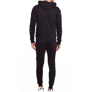 100% Cotton Regular Fit <b>Men</b> Plain Dyed 2 1 Design Hooded Drawstring Closure Heavyweight Tracksuit Set Wholesale High Quality Low - Product Image 1