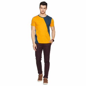 Camiseta de Verano para Hombre, Diseño Nuevo, Venta al Por Mayor, Corte Regular, Lisa, Ecológica, Transpirable, Manga Corta, Personalizable, Dos Tonos - Product Image 2