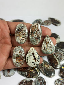 Natural Astrophyllite Loose Gemstone Cabochon Quartz Wholesale Price Reiki <b>Healing</b> Meditation <b>Crystal</b> Astrophyllite - Product Image 2