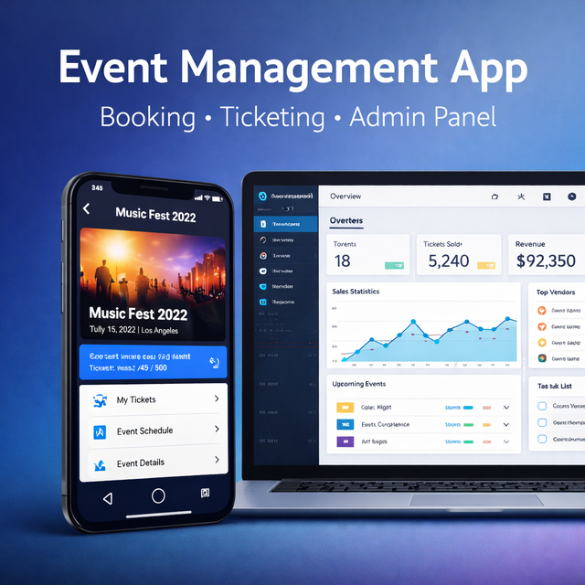 Smart Event Management Mobile App with Admin Dashboard for Ticketing Guest Management Vendor Integration and Live Updates
