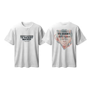 T-shirt blanc oversize coupe carrée avec imprimé typographique vintage, style streetwear unisexe en coton, motif sur le devant, le dos et les côtés, mode USA - Product Image 2