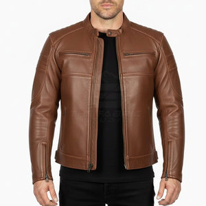 Nouvelle arrivée, tendance de la mode, veste de moto coupe-vent, grande taille, cuir véritable résistant, poignets ajustables, taille ajustable pour un usage quotidien - Product Image 3