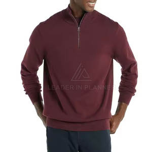 Sudaderas de invierno para hombre, de color liso, al por mayor, con media cremallera, prendas básicas de moda, las más vendidas para hombre - Product Image 5