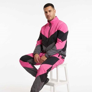 Unisex Custom Hot Sales Custom Button-up Men's Zip-up Polyester Nylon <b>Jacket</b> and Shorts Windbreaker Set - Product Image 4