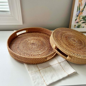 Bulk Vietnam Handcrafted Wove Rattan Storage <b>Basket</b> Shape Eco-friendly Vintage Multifunction Bathroom Kitchen Spice Storage Home - Product Image 5