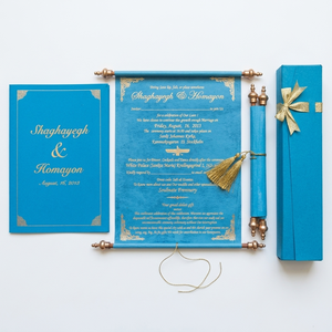 การ์ดเชิญงานแต่งงานแบบม้วน ทำด้วยมืออย่างประณีต ออกแบบมาเพื่อพิธีแต่งงาน งานเฉลิมฉลอง และโอกาสพิเศษอันน่าจดจำ - Product Image 1