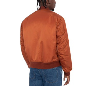 Veste bomber en nylon pour homme, grande taille, couleur unie, fermeture éclair, style décontracté, veste en polyester - Product Image 2