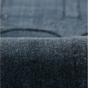 Tapis géométrique bleu marine, tissé à la main, tapis de luxe pour salon, tapis texturé minimaliste, décoration contemporaine pour la maison - Product Image 5