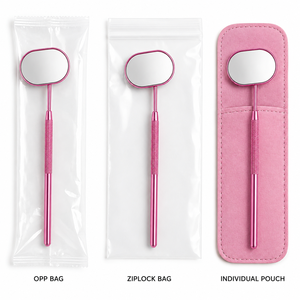 Handheld Oval Makeup Mirror <b>Pink</b> Metal <b>Frame</b> Single Side - Product Image 6