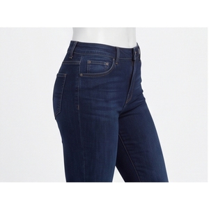 High Waist <b>Skinny</b> Dark Wash Denim Jeans Women Full Length Solid Color Casual Style Breathable Cotton Fabric - Product Image 4
