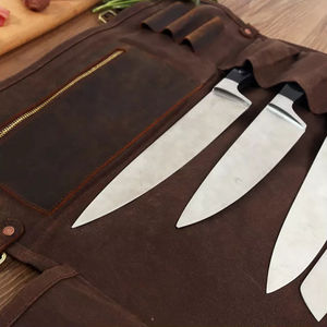 Bolsa Organizadora de Cuchillos de Chef de Lona y Cuero, Estuche de Herramientas de Viaje para Almacenamiento Profesional en la Cocina LCKR-0022 - Product Image 4