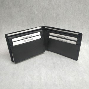Portefeuille classique en cuir Nappa, anti-vol, RFID, pour cartes de crédit et espèces, fin, pliable, avec logo personnalisé, pour homme, minimaliste, export en gros, approvisionnement Inde - Product Image 2
