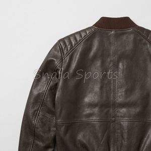 Veste en cuir d'agneau pour homme, style streetwear, best-seller, 100% cuir de haute qualité, prix compétitif pour homme - Product Image 6