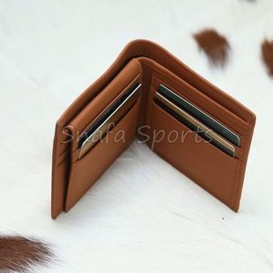 Portefeuille vintage en cuir de vachette avec fermeture éclair, imperméable, compact, léger, design fin, motif logo, plusieurs emplacements pour cartes, 2 volets, unisexe - Product Image 2