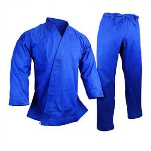 Conjuntos de Karate Gi de Algodón Reforzado para Profesionales, Uniforme Ligero y Transpirable con Ajuste Flexible, Bordado de Logotipo Frontal Personalizado - Product Image 1