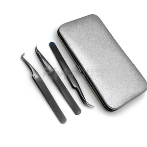 Pince à épiler pour extensions de cils RMI Black Plasma Pro Straight Slim Boot Volume, précision, acier inoxydable et étui magnétique - Product Image 2