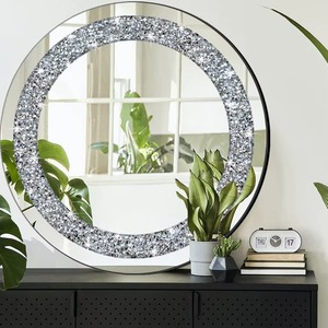 Round Crushed Diamond <b>Mosaic</b> Handmade Wall <b>Mirror</b> for Wedding & Diwali REHMAN CRAFT - Product Image 2